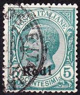 DODECANESE 1912 Stamp Of Italy 5 Ct. Green With Black Overprint RODI  Vl. 2 - Dodécanèse