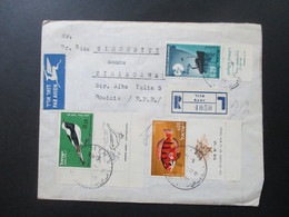 Israel 1965 ?! Beleg Mit Schöner Buntfrankatur Mit 3 Marken / 2 Marken Mit Tab. Motivmarken. Tiere / Vögel / Fische - Storia Postale