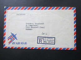 Thailand 1956 Registered Air Mail P.O. Bangkok 8 No 0725 Marken Rückseitig! Einschreiben - Thaïlande