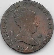 Espagne - 8 Maradevis - 1844 - Cuivre - First Minting