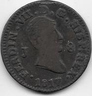 Espagne - 8 Maradevis - 1817 - Cuivre - First Minting