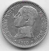 Espagne - 50 Centimos - 1910 - Argent - First Minting
