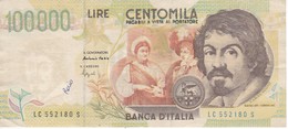 ¡¡FALSO DE EPOCA!! BILLETE DE ITALIA DE 100000 LIRAS DEL AÑO 1994 DE CARAVAGGIO (BANKNOTE-BANK NOTE) - 100000 Lire