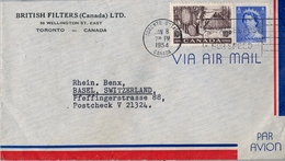 1954 , CANADA , SOBRE CIRCULADO , TORONTO - BASILEA - Lettres & Documents