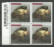 ANDORRA- CORREO FRANCES 2014 LA HISPANO GUADALAJARA 1917 BLOQUE DE 4 O SIMILAR SIN CHARNELA  (K-3A-C04-14) - Used Stamps