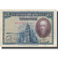 Billet, Espagne, 25 Pesetas, 1928, 1928-08-15, KM:74b, TTB - 1-2-5-25 Peseten