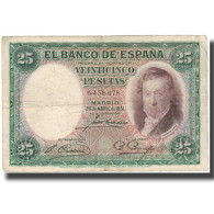 Billet, Espagne, 25 Pesetas, 1931, 1931-04-25, KM:81, TB+ - 25 Peseten