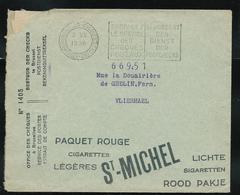 LAC Des CCP Avec Pubs: Cigarettes ST-MICHEL  - Mortix étanchéisez Vos Toitures  Obl. 02/07/1936 - Franchise