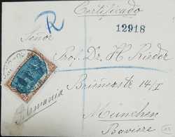 O) 1910 ARGENTINA, CABILDO ABIERTO FROM 1810 - TOWN MEETING 24c, REGISTERED TO GERMANY - Cartas & Documentos