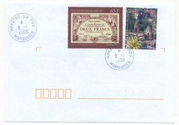 POLYNESIE FRANCAISE - Enveloppe Affr. Composé, Oblitérée " HAKATAO - UA -  POU / MARQUISES" 8.1.2008 - Covers & Documents