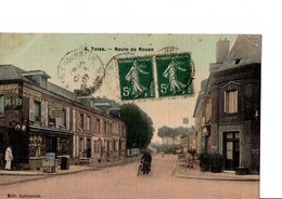 6. - TOTES. - Route De Rouen.  Belle CPA Couleurs, Animé. A Circulé En 1907. TBE. Voir Scan. - Totes