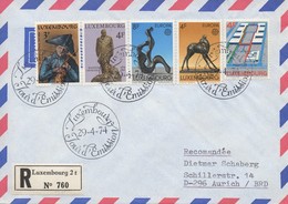 RE13   FDC Recommandé Europa 1974 + Churchill + Foire Internationale + De BlannenTheis    TTB - Lettres & Documents