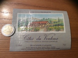 Etiquette De Vin «Côtes Du Ventoux - Vignerons Du Mont Ventoux - Bédoin (84) » - Côtes Du Ventoux