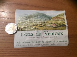 Etiquette De Vin «Côtes Du Ventoux - Les Celliers Comtadins - Jonquières (84) » - Côtes Du Ventoux