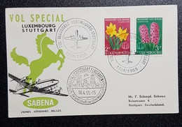 Luxembourg 1955- Vol Spécial Luxembourg - Stuttgart  Sabena - Sonstige & Ohne Zuordnung