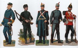 Découpis/ Chromos / Militaires Du XIXème Siècle/ 5 Personnages / Vers 1890-1900      CHRO79 - Other & Unclassified