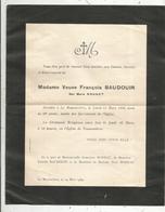 Faire Part De Décés,1939 , Décédée à La Maucarrière ,église De Tessonnières , Deux Sévres, Frais Fr 1.55 E - Décès