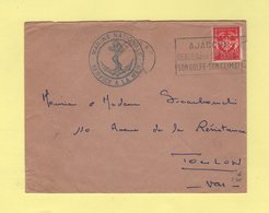 Ajaccio - Corse - Marine Nationale - Timbre FM - Service A La Mer - Timbres De Franchise Militaire