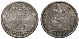 1 Dime 1886 S (U.S.A.) Silver - 1837-1891: Seated Liberty