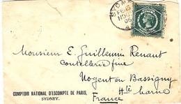 1906- Cover From Sydney To France - Fr. 5 Pence - Lettres & Documents