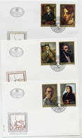 YUGOSLAVIA 1977 Self-portraits On 3 FDCs.  Michel 1708-13 - FDC