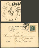 BRAZIL: PC Sent From CASCAVEL (POÇOS) To Rio De Janeiro On 9/FE/1908, VF Quality! - Cartes-maximum