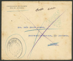BRAZIL: Cover Sent To Bilbao On 11/JUN/1919 By The Spanish Consulate In Rio De Janeiro, With Free Frank, With A Triangul - Cartes-maximum