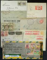 BRAZIL: 7 Covers Posted Between 1924 And 1945, All With Commemorative Stamps In The Postage, Some Scarce, Interesting Lo - Cartes-maximum