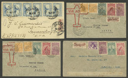 BRAZIL: 4 Airmail Covers Used In 1933/4, Very Nice Postages, Fine To VF Quality! - Cartes-maximum