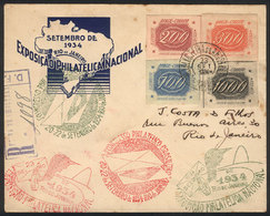 BRAZIL: Cover Used In Rio On 23/SE/1934, Nice Postage, And Varied Special Markings! - Cartes-maximum