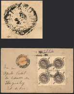 BRAZIL: Express Cover Sent From Copacabana (Rio) To ITAQUAHY On 17/AU/1936 Franked With 1,300Rs. Including A Block Of 4  - Cartes-maximum