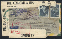 BRAZIL: Airmail Cover Sent From Curitiba To Berlin (Germany) On 26/SE/1946, Franked By RHM.C-155 X2 (apparently There Wa - Cartes-maximum