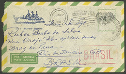 BRAZIL: Cover Posted By A Brazilian Soldier In The UNO Emergency Forces In EGYPT On 27/JUN/1962, To His Family In Rio, W - Cartes-maximum