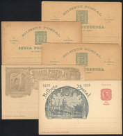 PORTUGUESE INDIA: 5 Old Postal Cards, Unused, Fine Quality Quality! - Inde Portugaise