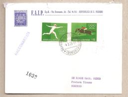 San Marino - Busta Viaggiata Raccomandata Per L'Italia: Giochi Olimpici Di Roma Non Dentellati - 1960 * G - Lettres & Documents