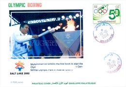 ARGELIA 2016 Philatelic Cover Olympics Muhammad Ali Boxeo Boxing Boxe Cassus Clay Olympic - Invierno 2002: Salt Lake City - Paralympic