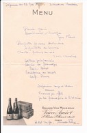 Ancien Menu Repas Du Souvenir Vendéen 22 Mai 1936 Vin Mousseux Veuve Amiot - Menus