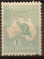 AUSTRALIA 1915 1/- Blue-green Roo SG 40b HM* #AQC63 - Mint Stamps