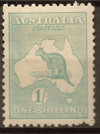 AUSTRALIA 1915 1/- Blue-green Roo SG 40b HM* #AQC63 - Nuevos