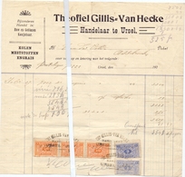 Factuur Facture - Handelaar Kolen Theofiel Gillis - Van Hecke - Ursel 192? - Old Professions