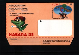 Cuba 1982 Central America Games Aerogramme - Brieven En Documenten