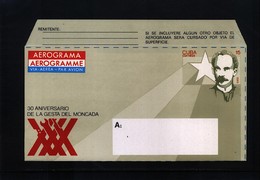 Cuba 1983 Interesting Aerogramme - Brieven En Documenten