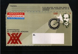Cuba 1983 Interesting Aerogramme With Postmark - Brieven En Documenten