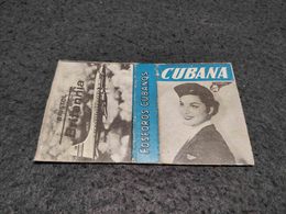 ANTIQUE MATCHBOX MATCHES LABEL ADVERTISING CUBANA AIRLINES W/ BRISTOL BRITANNIA PLANE CUBA - Boîtes D’allumettes