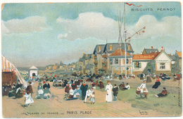 Luigi LOIR - Les Plages De France, Paris Plage - Carte Publicitaire Biscuits Pernot - Loir