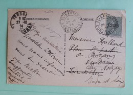 20070# ALGERIE SEMEUSE SURCHARGEE CPA GORGES ET RIVIERE Obl EL KANTARA CONSTANTINE 1924 FACTEUR BOITIER LOIR CHER INDRE - Briefe U. Dokumente