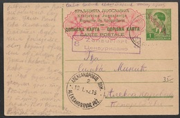 Dt. Besetzung II. WK  Serbien 1942 1 Din. Ganzsachenkarte Mi. P2 , "Aleksandrovac Poz 10.I.42"   Zensur 8. - Occupazione 1938 – 45