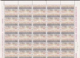 1978 Italia Italy Repubblica SACRA SINDONE 50 Serie In Foglio MNH** HOLY SHROUD Sheet - Hojas Completas