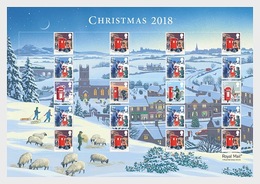 GROSSBRITANNIEN GRANDE BRETAGNE GB 2018 CHRISTMAS POST BOXES DOGS TREES CHURCHES GENERIC COLLECTORS PANE SG F4154-61 - Unused Stamps