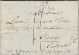 LETTRE DE GENES  DEPARTEMENT CONQUIS 1808  VOIR TEXTE - 1792-1815: Conquered Departments